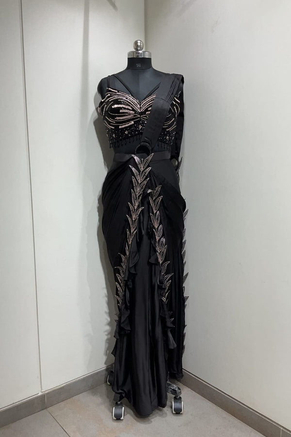 Designer indo-western drape saree