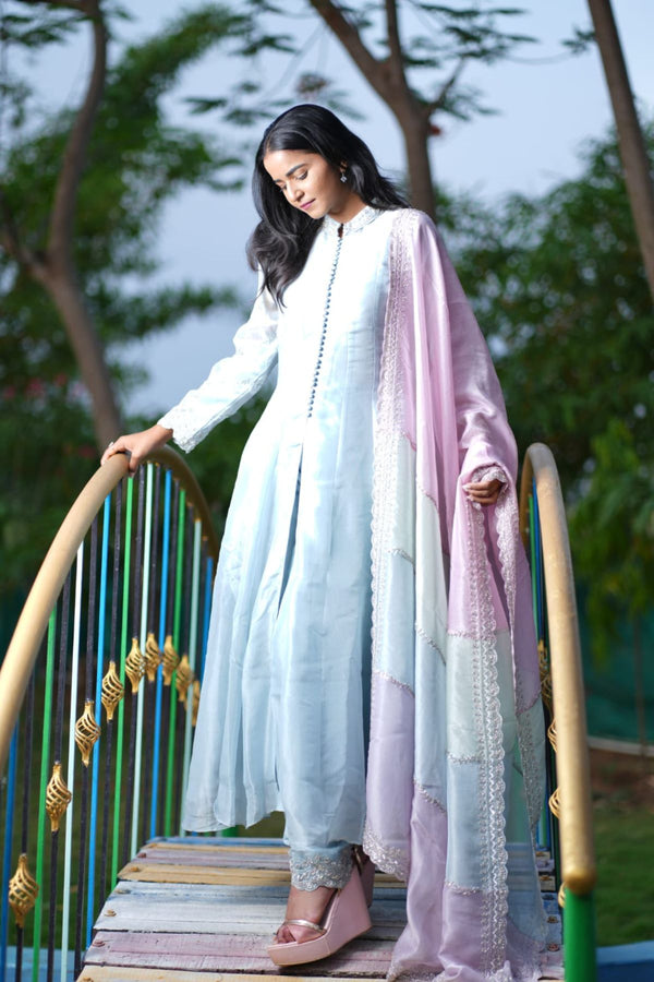 Elegant Anarkali Kurta Set with Palazzo Pants