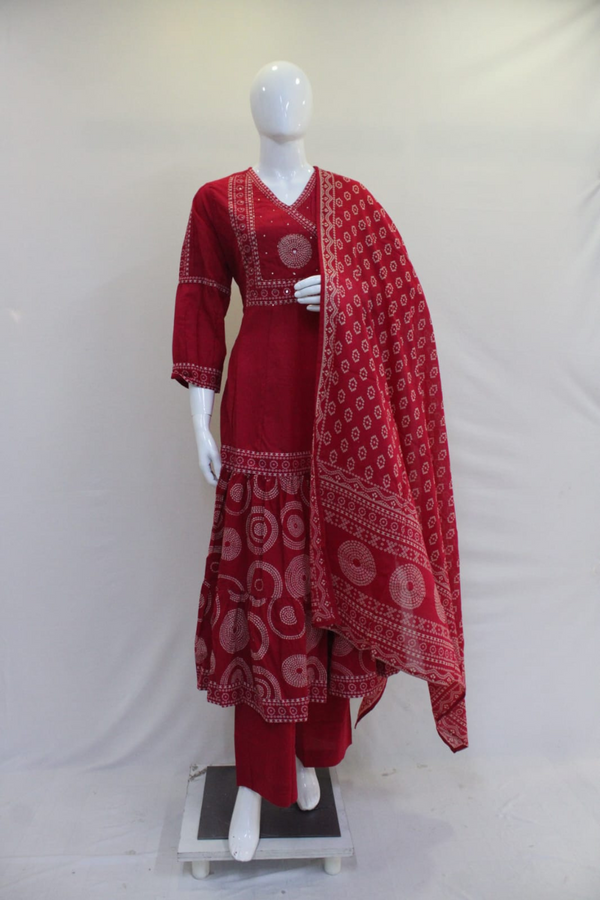 Bandhani Print Kurta Set