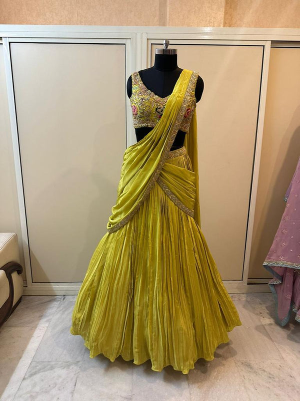 Neon Semi Bridal Lengha