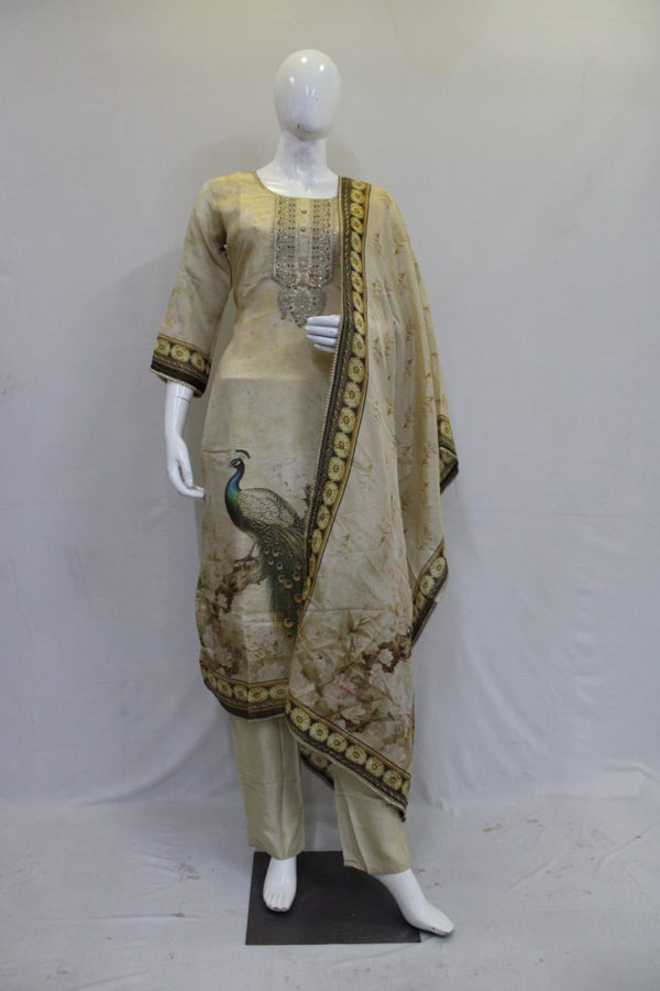 Beige Long Kurti Set