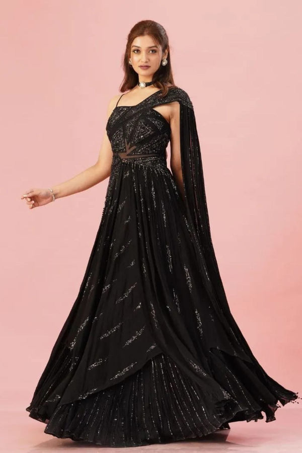 Black Indo-western gown