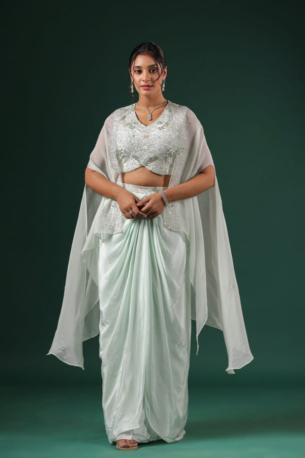 Fusion Dress with Skirt, Top and Cape style Jacket