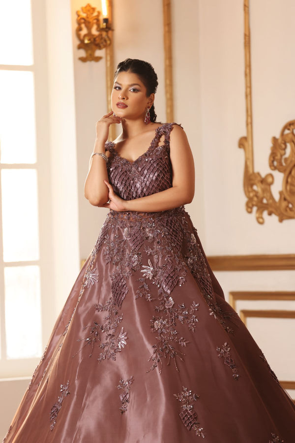 Mocha Elegance Party wear gown