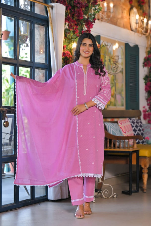 Embroidered Thread Work Kurti Set