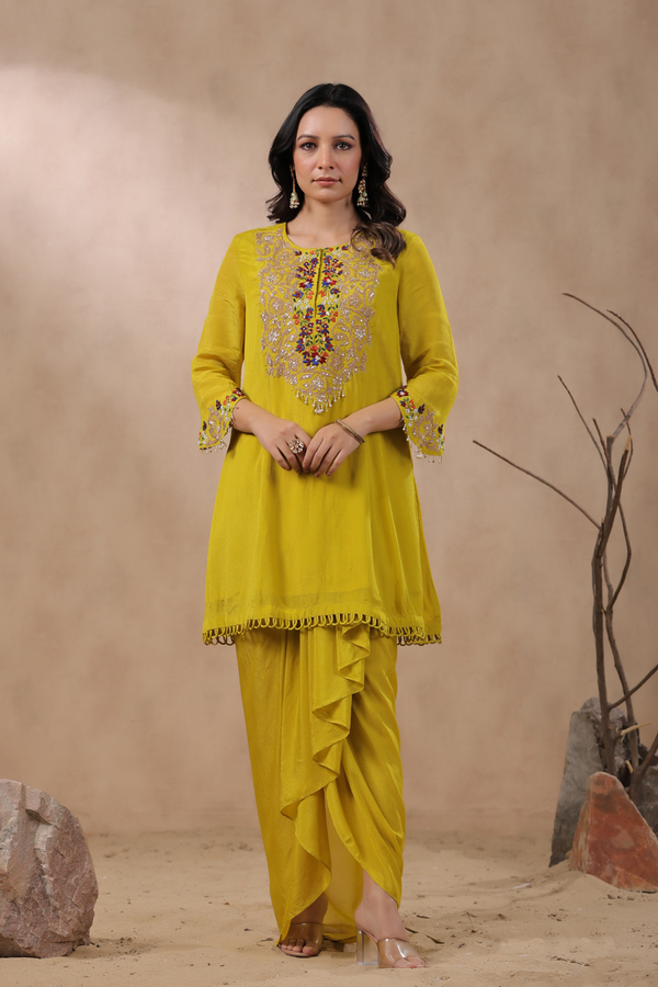 Mustard Color Indowestern