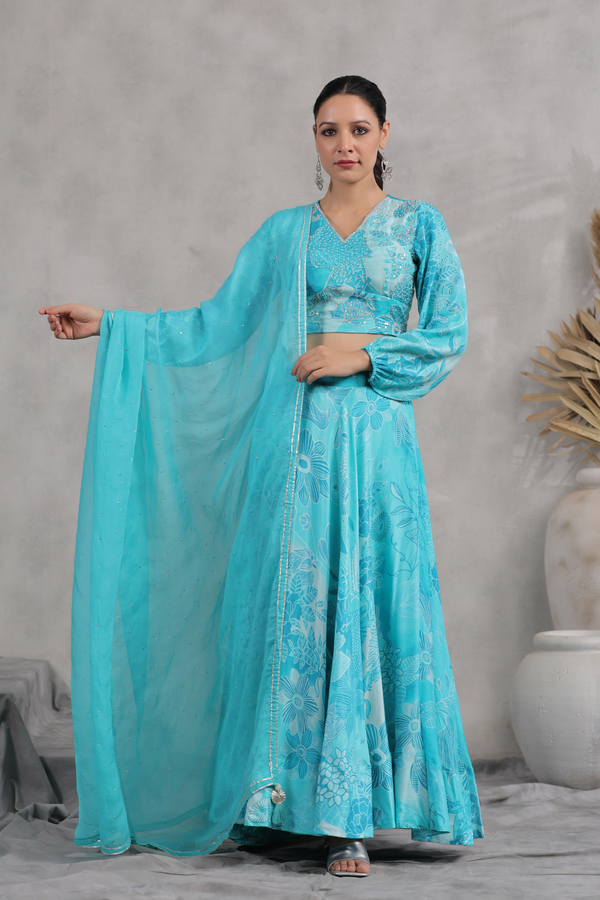 Sky Blue Lengha