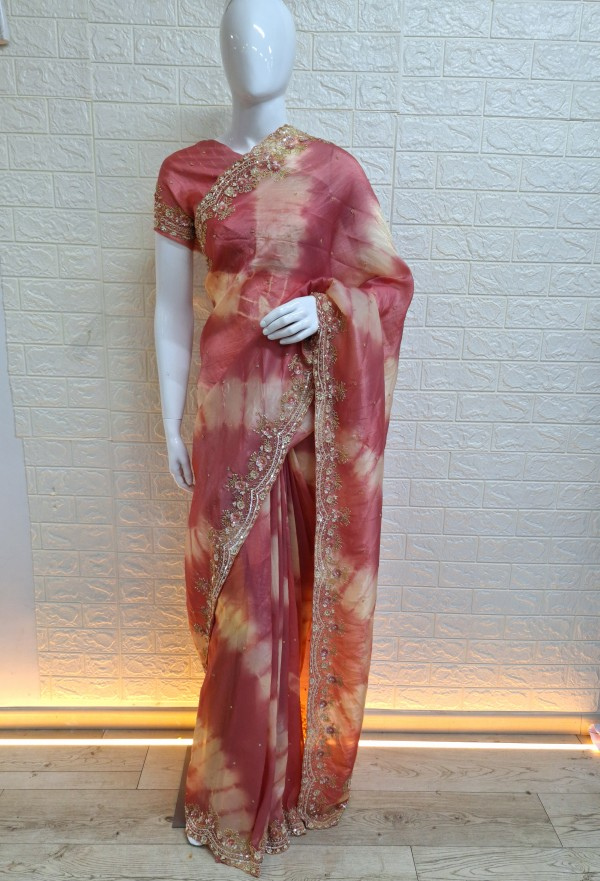 Designer shibori saree