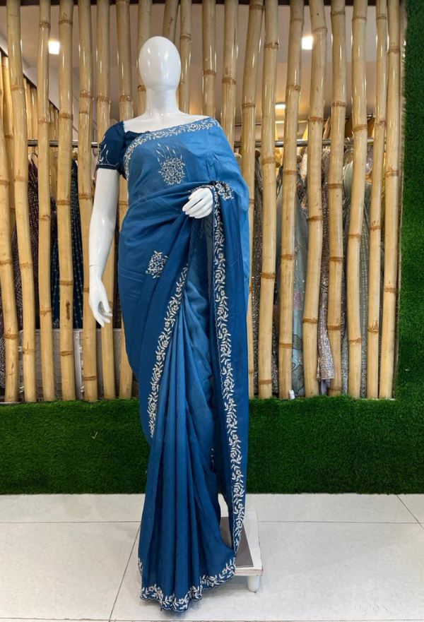 Blue shaded saree