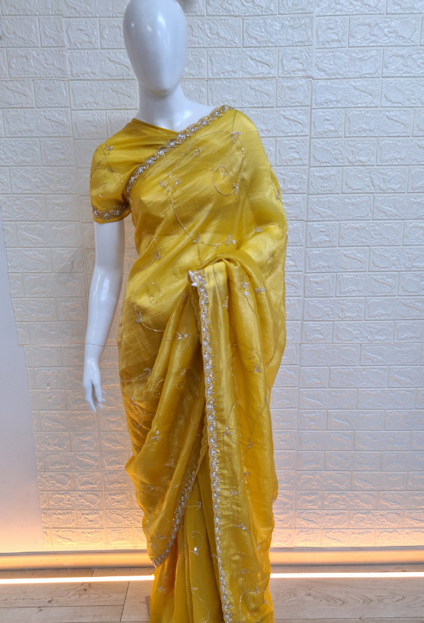 Kardana yellow  saree